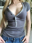 Button Front Short Sleeve T-Shirt