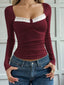 Lace Trim Long Sleeve T-Shirt
