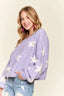 ADORA Star Contrast Round Neck Sweater