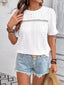 Eyelet Lace Detail Short Sleeve Blouse