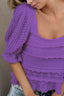 BiBi Square Neckline with Puff Sleeve Crochet Top