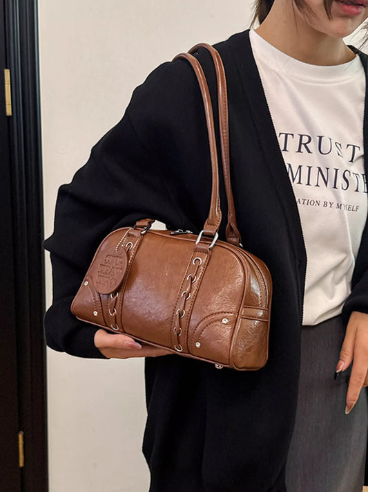 Vintage Style Leather Shoulder Bag