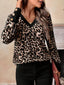 Leopard Print V-Neck Long Sleeve T-Shirt