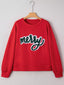 Merry Script Holiday Christmas Graphic Sweatshirt