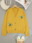 Bee Embroidered Button-Down Cardigan