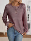 Striped Button Detail Long Sleeve Top