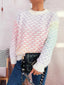 Rainbow Gradient Round Neck Sweater