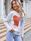 Angel Wings Bow Round Neck Dropped Shoulder Sweater