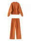 Zip Up Top and Drawstring Pants Two-Piece Set