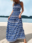 Printed Square Neck Sleeveless Maxi Dress