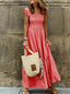 Full Size Gingham Smocked Ruffle Maxi Dress Plus Size