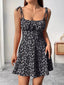 Floral Print Tie Strap Mini Dress
