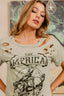 BiBi Cotton Slub Laser Top American Cow Boy Graphic