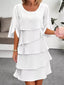 Full Size Ruffled Layered Flutter Sleeve Dress Plus Size