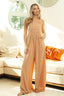 BiBi Rib Textured Wide Leg Overalls
