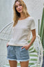 BiBi Cable Knit Top with Back Double Twist Detail