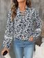 Printed Tie Neck Long Sleeve Blouse