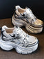 Lace Up Round Toe Platform Sneakers