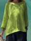 Full Size Round Neck Relaxed Fit Blouse Plus Size