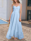 Sweetheart Neck Tie-Strap Ruffle Hem Maxi Dress