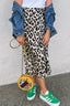 Leopard High Waist Midi Skirt