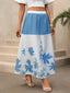 Floral Print Color Block Skirt