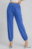 Umgee Drawstring Jogger Pants with Front Seam Detail