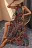 Tied Slit Floral Sleeveless Dress
