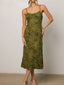 Flower Textured Midi Cami Dress