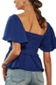 ADORA Flare Sleeves Peplum Blouse Top