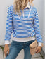 Striped Quarter Zip Long Sleeve Hoodie