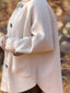 Full Size Button-Front Raglan Sleeve Coat Plus Size