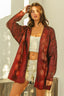 BiBi Metallic Knit V-neck Open Sweater Cardigan