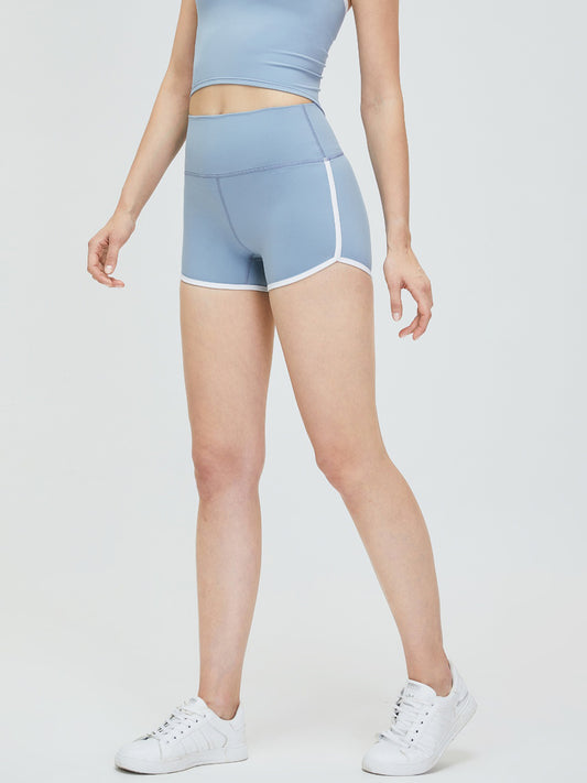 Contrast Trim High Waist Active Shorts