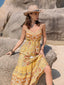 Tassel Printed Tiered Cami Dress