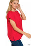 Zenana Textured Knit Jacquard Short Sleeve Top