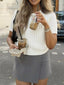 Cable-Knit Short Sleeve Sweater