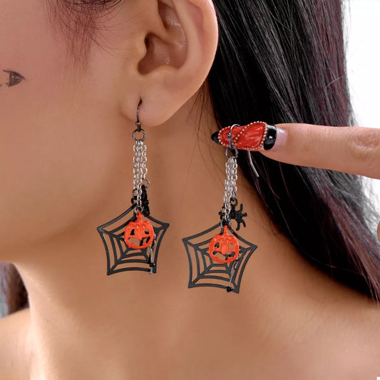 Halloween Spider Web Earrings