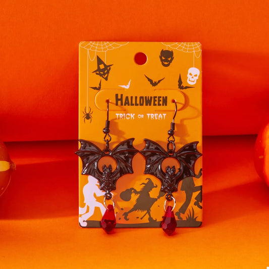 Gothic Bat Drop Earrings