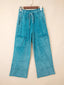 Mineral Wash High Waist Patched Pocket Pants