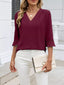 V-Neck 3/4 Sleeve Blouse