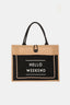 Fame Hello Weekend Burlap Tote Bag