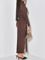 Long Sleeve Tie-Front Bodycon Maxi Dress