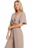 Zenana Woven Airflow Twisted Top & Wide Leg Pants Set