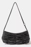 Fame Segmented Pleated Faux Leather Hand Bag
