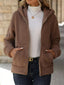 Textured Knit Zip-Up Hooded Outerwear