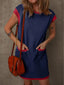 Round Neck Cap Sleeve Mini Dress
