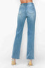 bytos Full Size Distressed High Rise Straight Jeans