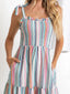 Contrast Striped Square Neck Cami Dress