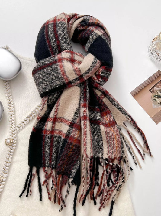 Warm Plaid Winter Scarf